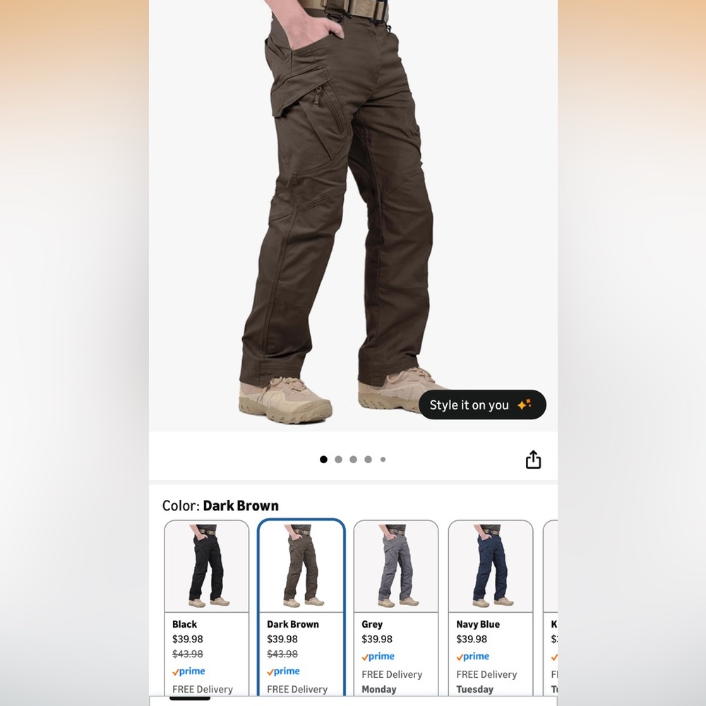 Waterproof pants 38x34 brown